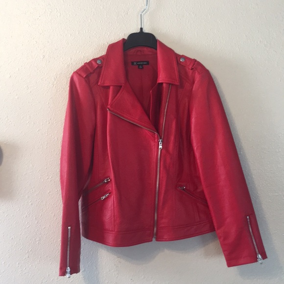 INC International Concepts Jackets & Blazers - INC red jacket with silver zippers